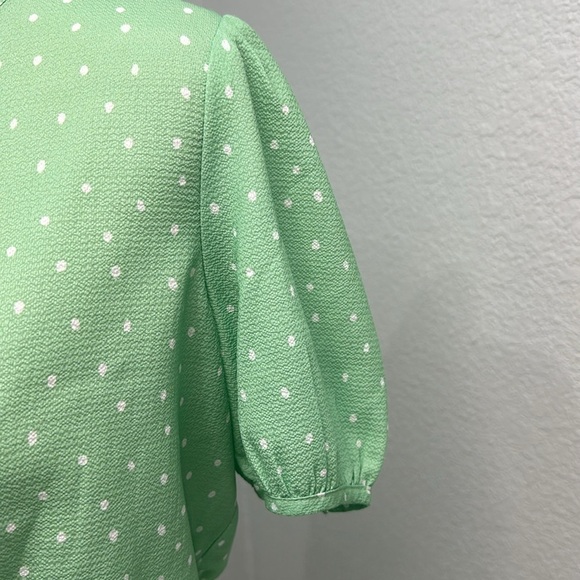 Charlie Holiday Stellar Green Polka Dot Top Size 6 - Picture 8 of 12